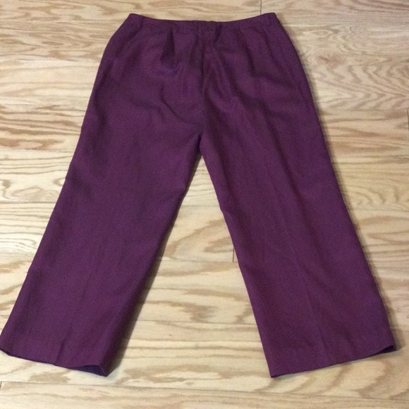 4 Peck & Peck fuchsia silk lined Capri pants - Picture 4 of 14